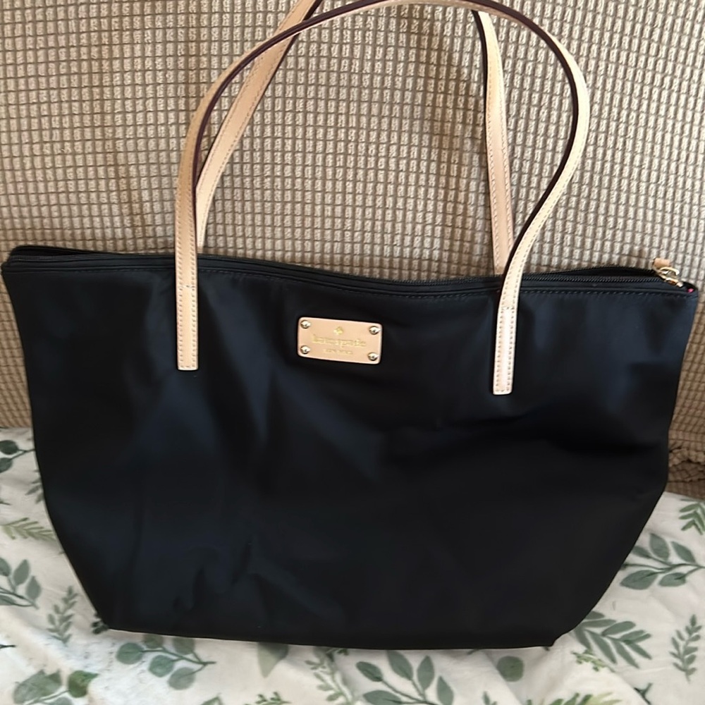 Kate Spade black vinyl tote.